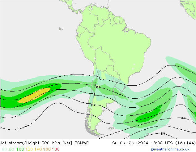 Corrente a getto ECMWF dom 09.06.2024 18 UTC