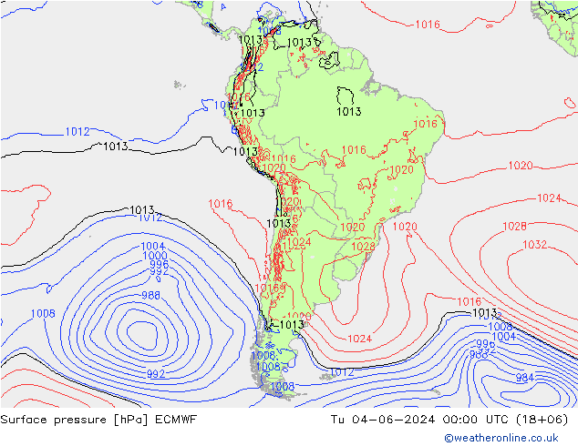 Bodendruck ECMWF Di 04.06.2024 00 UTC