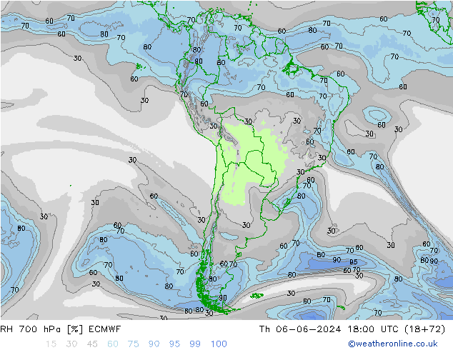 700 hPa Nispi Nem ECMWF Per 06.06.2024 18 UTC