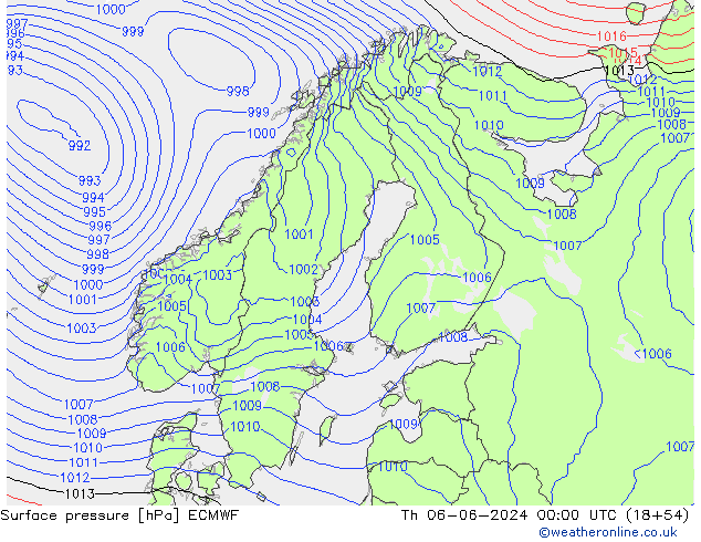 Yer basıncı ECMWF Per 06.06.2024 00 UTC