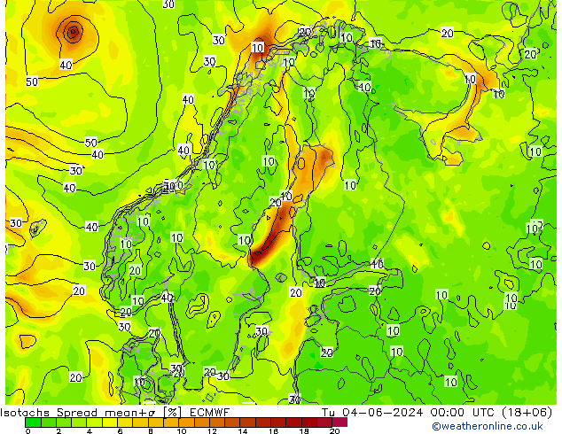 Isotachs Spread ECMWF Ter 04.06.2024 00 UTC