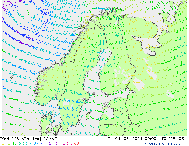 Vento 925 hPa ECMWF Ter 04.06.2024 00 UTC