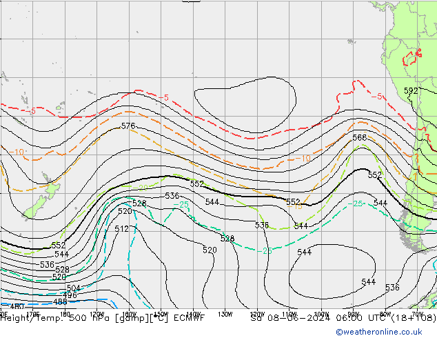 Yükseklik/Sıc. 500 hPa ECMWF Cts 08.06.2024 06 UTC