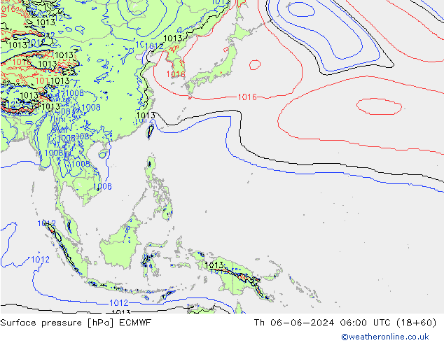 Yer basıncı ECMWF Per 06.06.2024 06 UTC