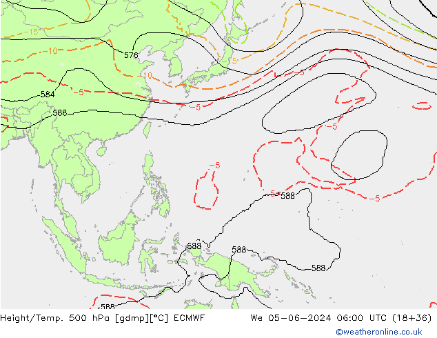 Geop./Temp. 500 hPa ECMWF mié 05.06.2024 06 UTC