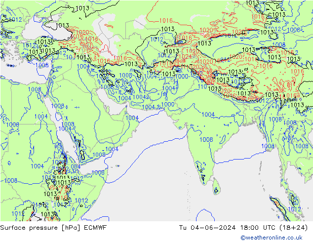 pressão do solo ECMWF Ter 04.06.2024 18 UTC