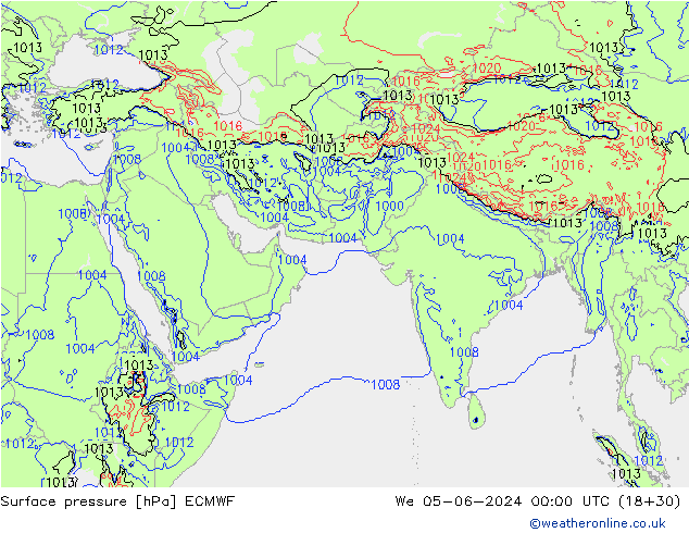 Luchtdruk (Grond) ECMWF wo 05.06.2024 00 UTC