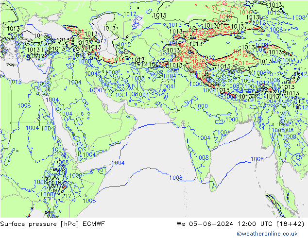 pression de l'air ECMWF mer 05.06.2024 12 UTC