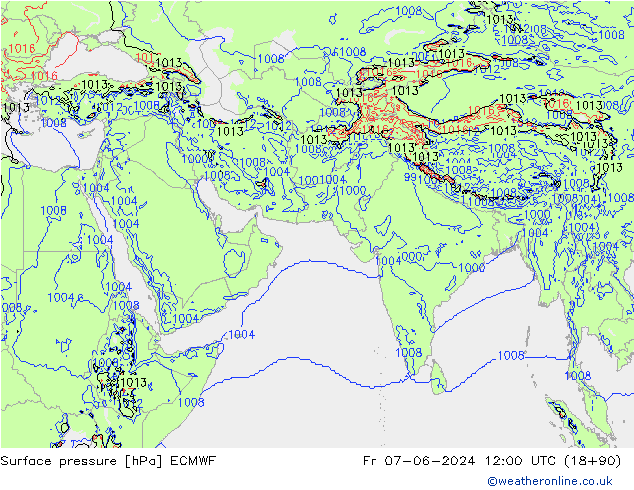 Yer basıncı ECMWF Cu 07.06.2024 12 UTC