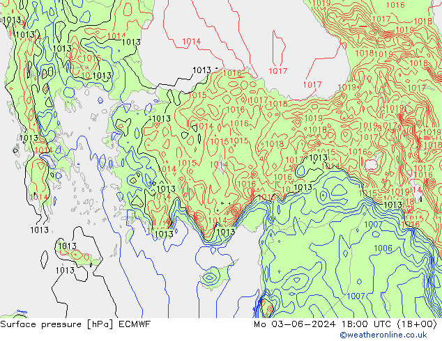 pression de l'air ECMWF lun 03.06.2024 18 UTC