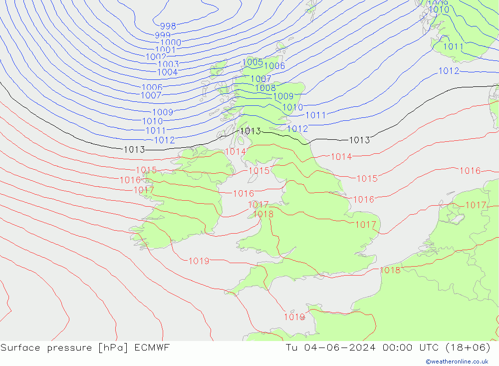 Luchtdruk (Grond) ECMWF di 04.06.2024 00 UTC