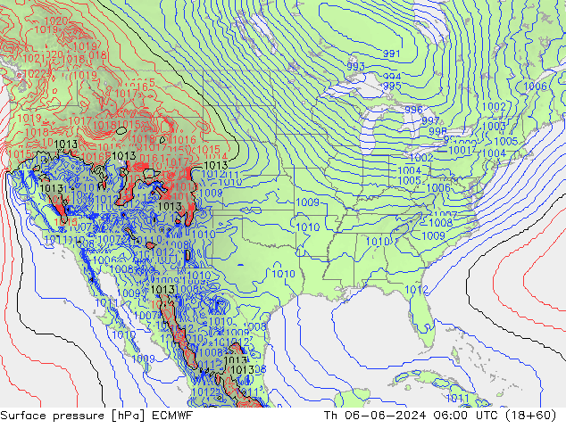 ciśnienie ECMWF czw. 06.06.2024 06 UTC