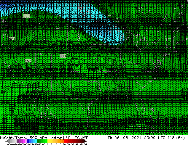 Height/Temp. 500 hPa ECMWF Do 06.06.2024 00 UTC