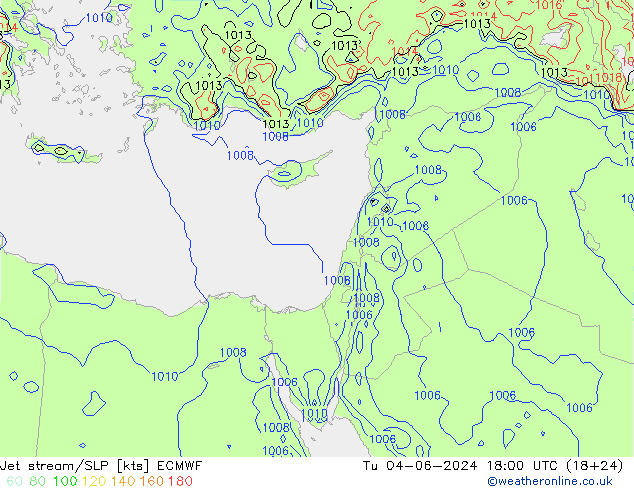 Polarjet/Bodendruck ECMWF Di 04.06.2024 18 UTC