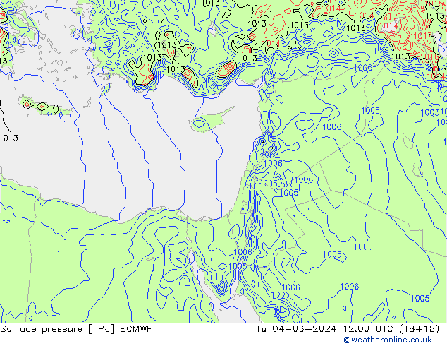 Pressione al suolo ECMWF mar 04.06.2024 12 UTC