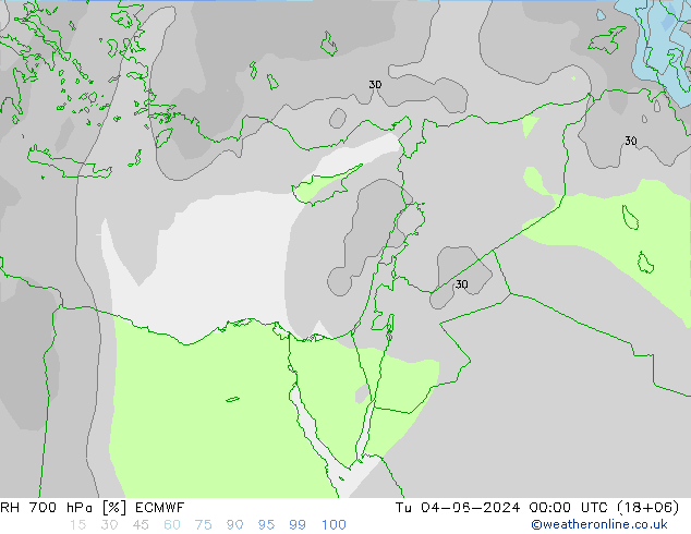 RH 700 hPa ECMWF Ter 04.06.2024 00 UTC