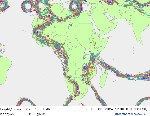 Yükseklik/Sıc. 925 hPa ECMWF Per 06.06.2024 12 UTC