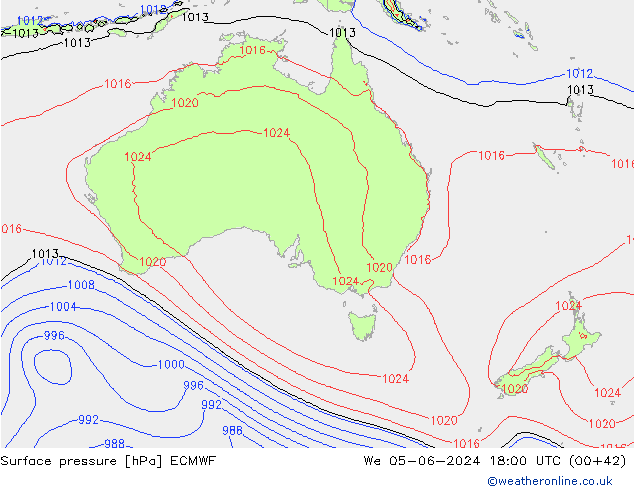 Surface pressure ECMWF We 05.06.2024 18 UTC