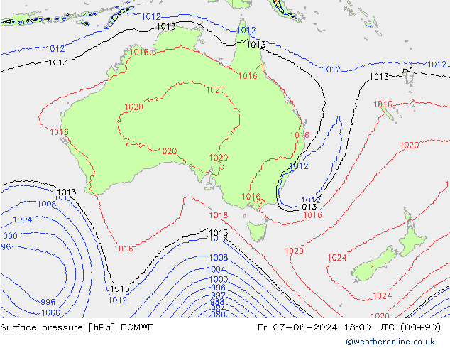 Luchtdruk (Grond) ECMWF vr 07.06.2024 18 UTC