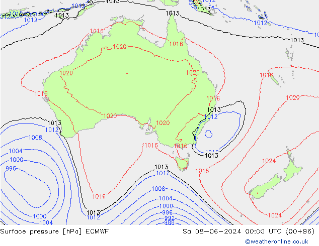 pressão do solo ECMWF Sáb 08.06.2024 00 UTC