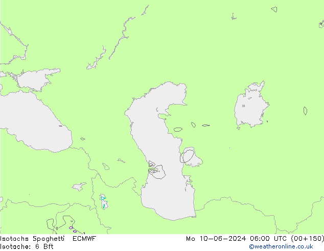 Isotachs Spaghetti ECMWF Mo 10.06.2024 06 UTC