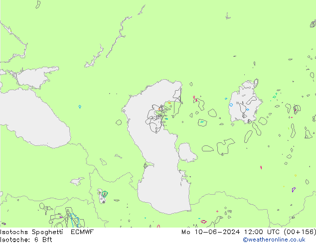 Isotachs Spaghetti ECMWF пн 10.06.2024 12 UTC