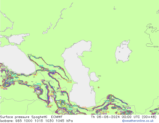 приземное давление Spaghetti ECMWF чт 06.06.2024 00 UTC