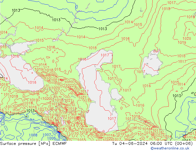 Luchtdruk (Grond) ECMWF di 04.06.2024 06 UTC