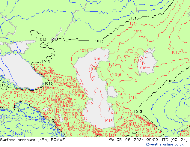 Pressione al suolo ECMWF mer 05.06.2024 00 UTC