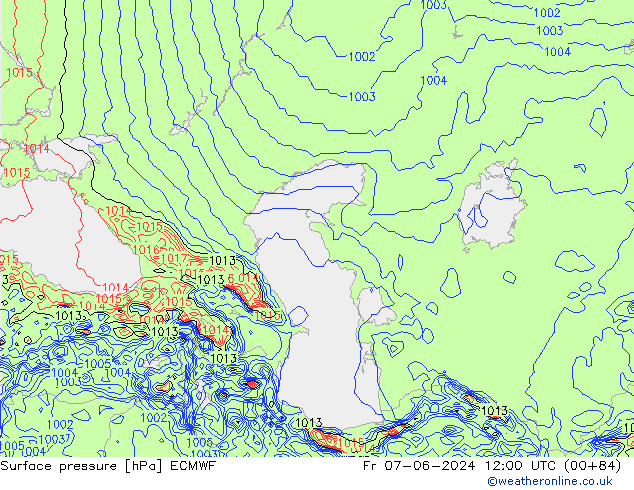 pression de l'air ECMWF ven 07.06.2024 12 UTC