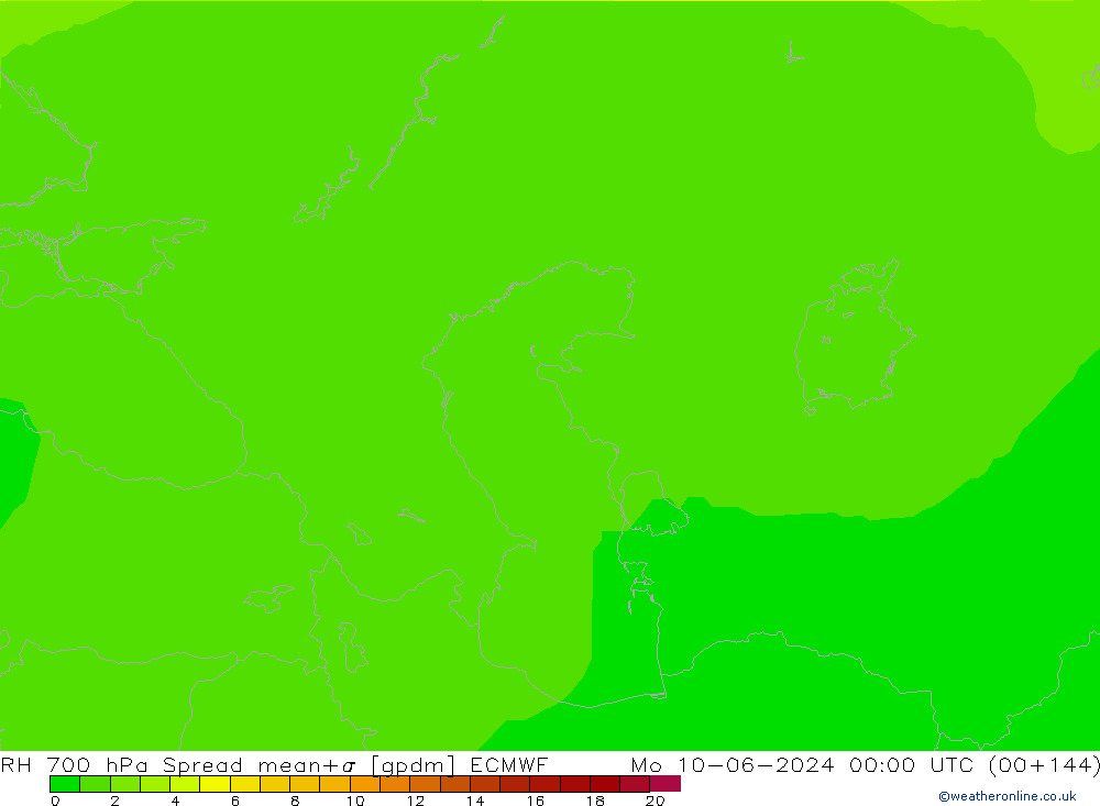 RH 700 hPa Spread ECMWF Mo 10.06.2024 00 UTC