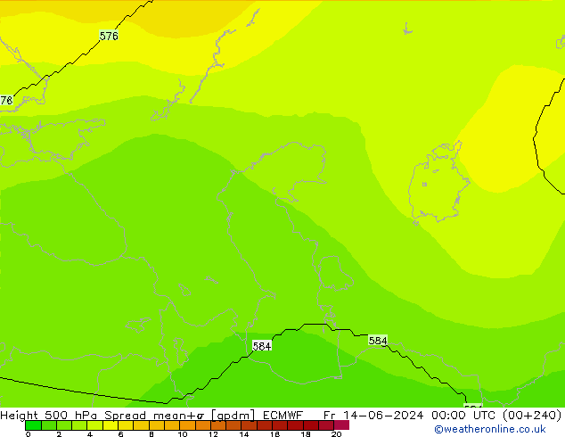 Height 500 hPa Spread ECMWF Fr 14.06.2024 00 UTC