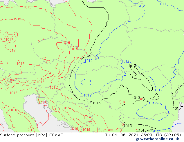 Pressione al suolo ECMWF mar 04.06.2024 06 UTC