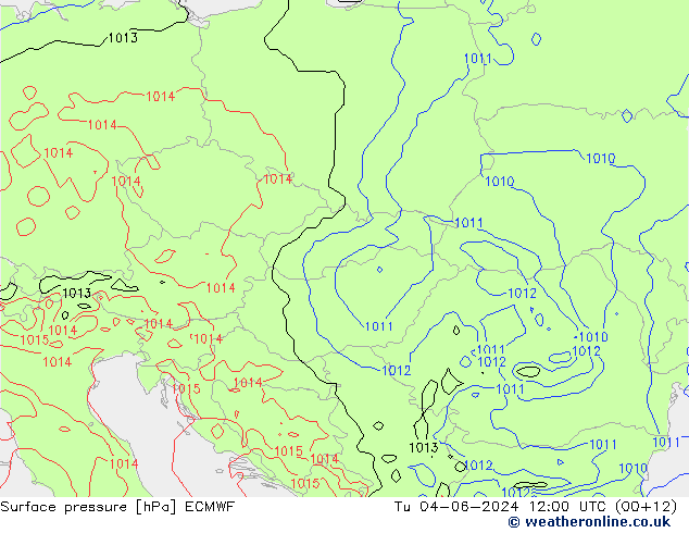 Luchtdruk (Grond) ECMWF di 04.06.2024 12 UTC