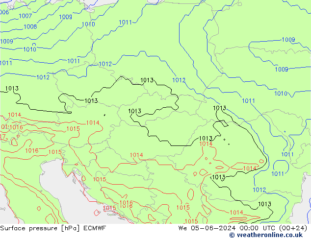 Luchtdruk (Grond) ECMWF wo 05.06.2024 00 UTC