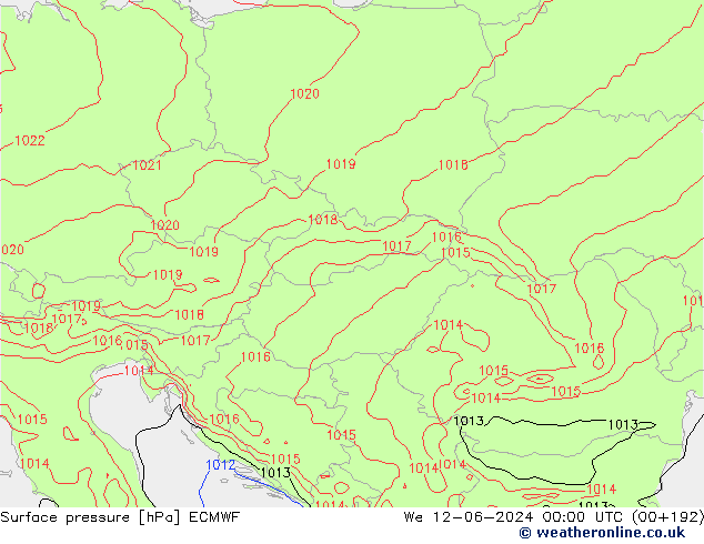 Yer basıncı ECMWF Çar 12.06.2024 00 UTC