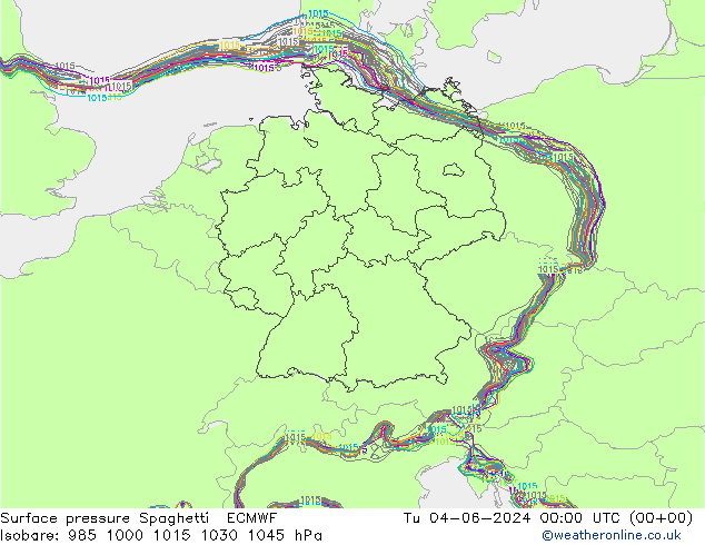 pression de l'air Spaghetti ECMWF mar 04.06.2024 00 UTC