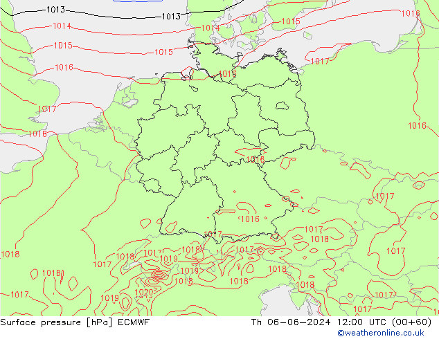 приземное давление ECMWF чт 06.06.2024 12 UTC