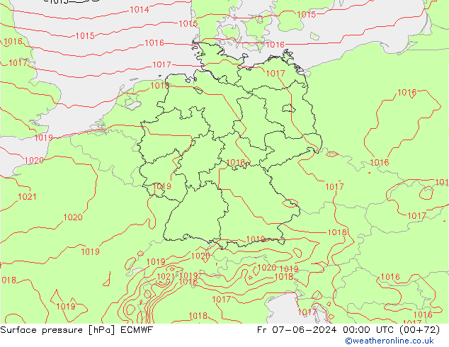 Yer basıncı ECMWF Cu 07.06.2024 00 UTC