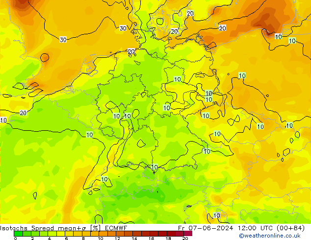 Izotacha Spread ECMWF pt. 07.06.2024 12 UTC