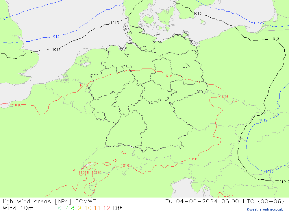 Windvelden ECMWF di 04.06.2024 06 UTC