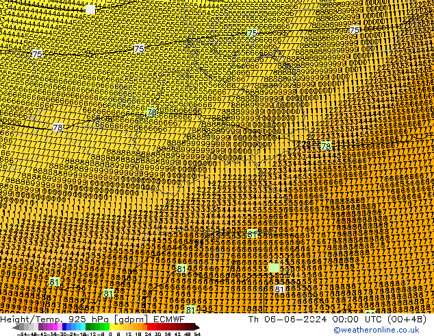 Height/Temp. 925 hPa ECMWF Do 06.06.2024 00 UTC