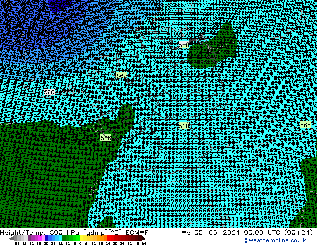 Height/Temp. 500 hPa ECMWF We 05.06.2024 00 UTC