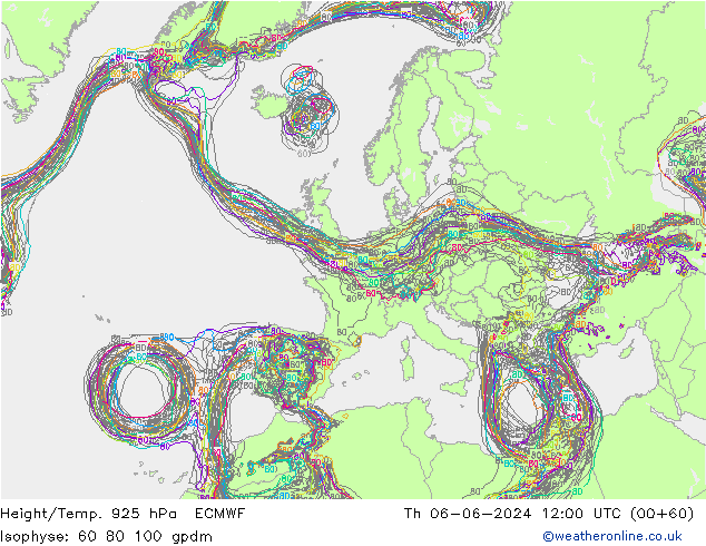 Height/Temp. 925 hPa ECMWF Do 06.06.2024 12 UTC