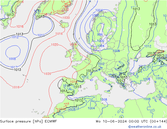 pression de l'air ECMWF lun 10.06.2024 00 UTC