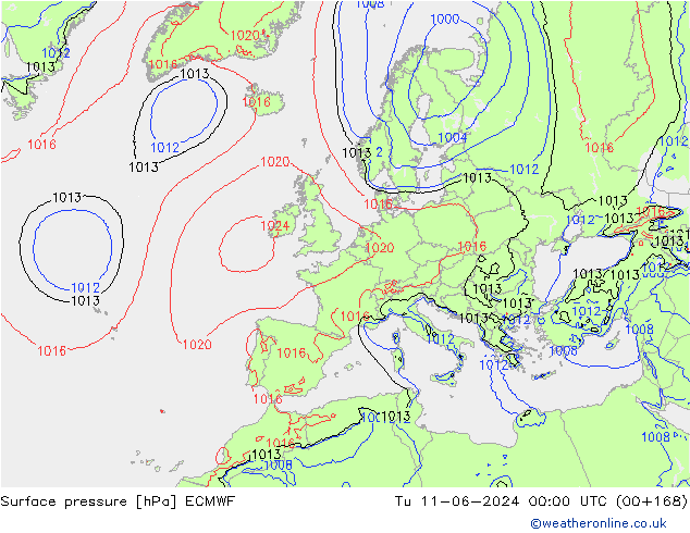 pression de l'air ECMWF mar 11.06.2024 00 UTC