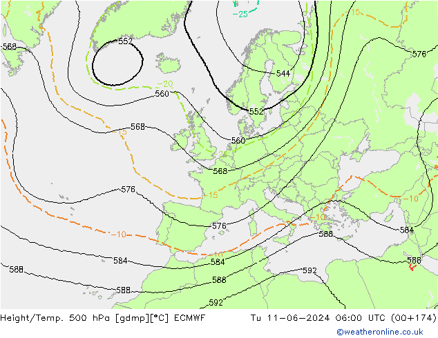 Height/Temp. 500 hPa ECMWF mar 11.06.2024 06 UTC