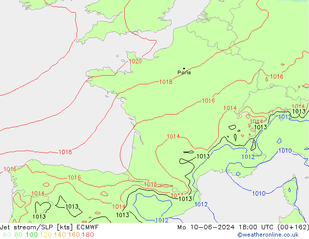 Jet stream ECMWF Seg 10.06.2024 18 UTC