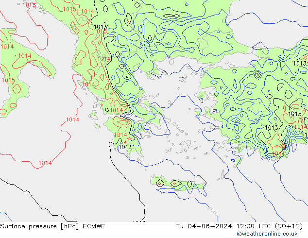 pression de l'air ECMWF mar 04.06.2024 12 UTC