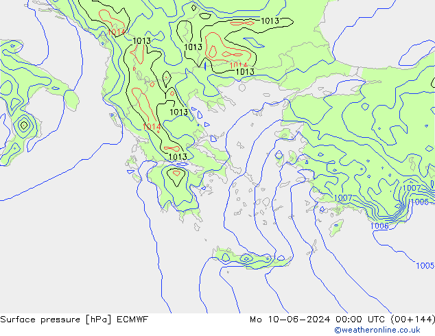 Surface pressure ECMWF Mo 10.06.2024 00 UTC